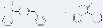 Propanamide,N-phenyl-N-4-piperidinyl- can be prepared by N-(1-benzyl-piperidin-4-yl)-N-phenyl-propionamide